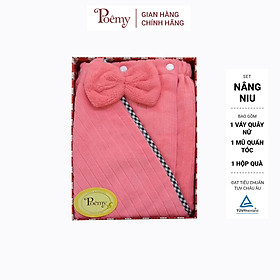 Mua Set quà Nâng niu POÊMY  bộ váy quây nữ  mũ quấn tóc kèm hộp quà tặng
