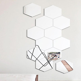 Mua Bộ 12 miếng gương dán tường 3D hình lục giác 11x11 cm