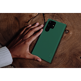 Ốp Lưng Dành Cho Samsung Galaxy S23 Ultra Chính Hãng Nillkin SUPER FROSTED SHIELD PRO Dạng Sần, Chống Sốc, Không Bám Vân Tay - Hàng Chính Hãng - Xanh Rêu