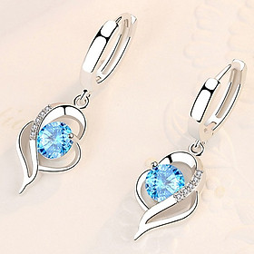 Bông tai trái tim nạm đá zircon lấp lánh BHBT404