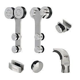 Bộ bánh xe kẹp kính VICKINI 62004.001 SSS inox mờ