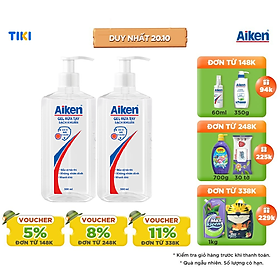 Aiken Combo 2 Gel Rửa Tay Sạch Khuẩn 500ml chai dạng vòi