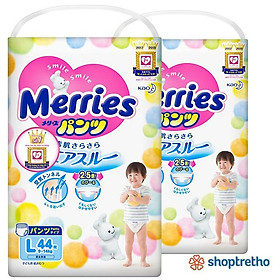 Bỉm quần Merries L44 (cho bé từ 9-14kg) bịch 44 miếng