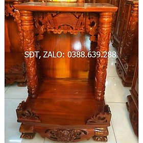 Mua Bàn Thờ Thần Tài Ông Địa 60-88cm gỗ Tràm Bông Vàng