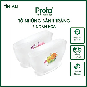 Combo 2 tô nhúng bánh tráng 3 ngăn hoa lớn Prota