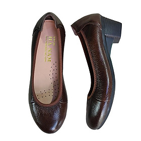 Giày Búp Bê Nữ Cao Gót HA NAM Da Bò Thật Thời Trang Cao Cấp 5cm GBBN2076