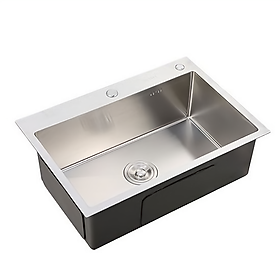 Mua Combo chậu rửa chén KG47 đúc cao cấp  bao gồm vòi rửa chén nóng lạnh inox  bình xà bông  rổ đựng chén chất liệu inox304 - Hàng chính hãng