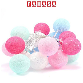 Dây 20 Đèn Trang Trí Giáng Sinh 4 m - Hình Quả Cầu Mây