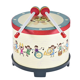 Bộ Trống Mặt Gỗ Kèm 2 Dùi Gõ Cho Trẻ Em (8 Inch)