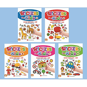 Sách - Combo 5 cuốn Sticker for kids - Song ngữ Anh Việt - ndbooks