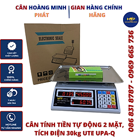 Mua CÂN ĐIỆN TỬ TÍNH TIỀN TÍCH ĐIỆN  2 MẶT HIỂN THỊ 30kg/5gam UTE UPA-Q ĐÀI LOAN. ĐỘ CHÍNH XÁC CAO (Cân điện tử tính tiền tự động - tích điện)   CÂN-HOÀNG-MINH-PHÁT  