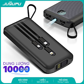 Mua Pin sạc dự phòng JUYUPU PG101 đa năng kèm dây sạc Micro iPhone Type C chân USB 2 mặt đèn pin dành cho Samsung OPPO VIVO HUAWEI XIAOMI - HÀNG CHÍNH HÃNG