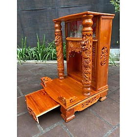 Mua bàn thờ thần tài ông địa hộp đèn 56 x 88cm  bàn thờ ông địa gỗ gõ   bàn thờ gỗ