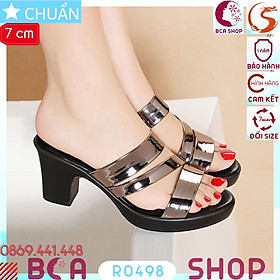 Giày cao gót nữ 7p RO498 ROSATA hở mũi, hở gót màu ghi xám sành điệu và đẳng cấp tại BCASHOP