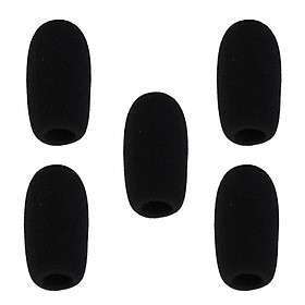 5 Pieces Conference Microphone Sponge Windshields Wind Muffs Mic Accessory Black