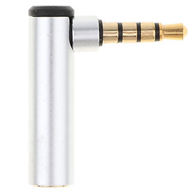 3.5mm Male to Female 90 Degree Right Angled Adapter Audio Microphone Jack