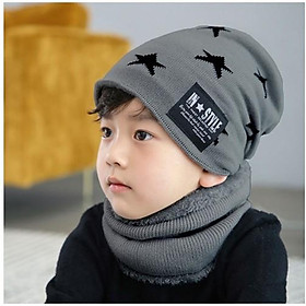 Mũ len kèm khăn lót lông cho bé hình ngôi sao cực đẹp cực đáng yêu ( gồm 2 mẫu )