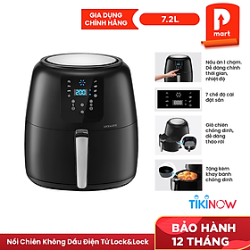 Nồi Chiên Không Dầu Điện Tử Lock&Lock EJF296BLK (7.2 Lít) - Kèm Chảo Nướng - Hàng Chính Hãng