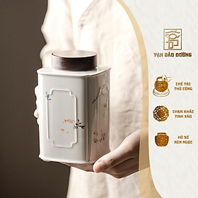 Mua Hũ đựng trà quế hoa men ngọc Long Tuyền trộn tro Vạn Bảo Đường cao cấp - VBD049