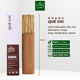 Mua Nhang Quế Chi Sạch Hộp 100 Thanh Loại 23-30-40cm Hộp 100 Thanh Yên 100 % Tự Nhiên Thờ Cúng Thư Giãn - Quế-40cm-100 thanh