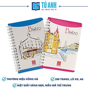Sổ Lò Xo Dọc Bistro A6 200 Trang 2836 - Màu Xanh Da Trời
