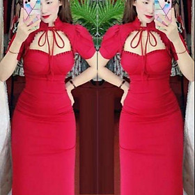 Đầm khoét hở ngực tay nhí sexy