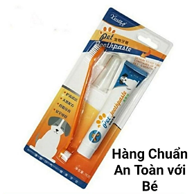 Bộ Bàn Chải Và Kem Đánh Răng Cho Chó Mèo - Hàng chuẩn an toàn cho bé