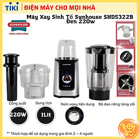 Mua MÁY XAY SINH TỐ ĐA NĂNG SUNHOUSE SHD5322B ĐEN- Hàng Chính Hãng