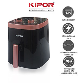 Nồi chiên không dầu KIPOR KP-AF632 - 6L - Điều khiển cơ, công nghệ đối lưu khí nóng 4D - Phủ chống dính cao cấp - Hàng chính hãng