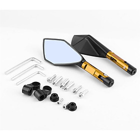 A Pair Of 10Mm Cnc Motorcycle Rear View Side Mirror Gold