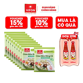 Thùng 50 Cháo Nấm Đông Cô VIFON có Gói Nấm Thật 27gr (70g / Gói)