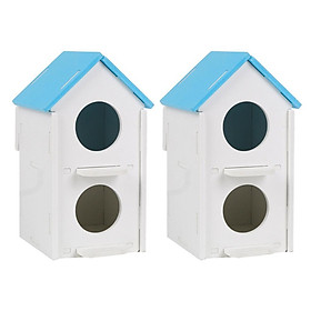 2pcs 2 Layer Bird Nest Cage House Hatching Box Breeding Cave for Parrot