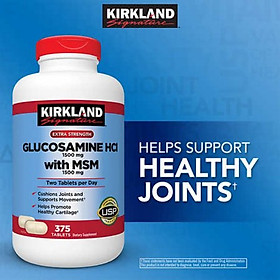 Glucosamine 1500mg Kirkland Signature Mỹ Giảm đau nhức xương khớp và Hỗ trợ sự vận động linh hoạt hiệu quả - OZ Slim Store 375 Viên/Hộp