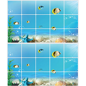 Mua Combo 02 Decal dán tường Dán Bếp cá mặt trăng