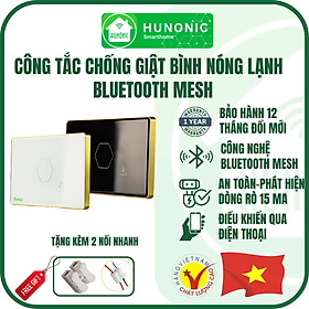 Mua  Chống Giật   Công nghệ Wifi  Công Tắc Chống Giật Bình Nóng Lạnh Thông Minh HUNONIC LUXYRY Hình Chữ Nhật Viền Vàng