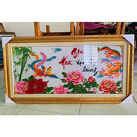 Tranh thêu long phụng sum vầy gia hoà vạn sự hưng