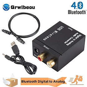 Bộ chuyển đổi âm thanh kỹ thuật số sang tương tự Hỗ trợ tín hiệu đồng trục Toslink cáp quang Bluetooth sang R/L Bộ giải mã âm thanh RCA SPDIF DAC Màu sắc: Máy chủ