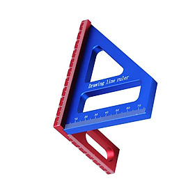 Woodworking Measuring Ruler 45/90 Degree Triangle Scriber Square Protractor Aluminum Alloy Measuring Tool for Engineer Carpenter