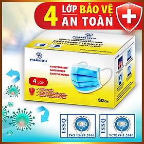 Khẩu Trang Y Tế Phamatech 4 Lớp – Cao Cấp, Lọc Khuẩn, Bụi Mịn