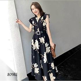 ĐẦM XÒE LỤA HOA KÈM DẬY LỤA HOA CỘT EO SIÊU ĐẸP DÀNH CHO CÁC QUÝ PHU NHÂN THỜI TRANG LANO STORE