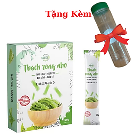 Thạch Rong Nho Namiso Hộp 300g 15 gói, Tặng Kèm Bình Uống Nước