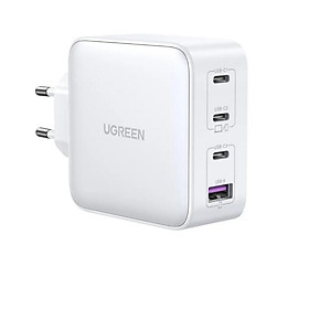 Ugreen UG15337CD226TK 100W 3c1a GaN Nexode chuẩn cắm EU chân tròn Màu Trắng Củ sạc nhanh 3 x USB-C + 1 x USB-A - HÀNG CHÍNH HÃNG