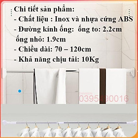 Mua Xà Treo Quần Áo 120-160cm Treo Rèm Nhà Tắm Rút Gọn Đa Năng Không Cần Khoan Vít  Chất Liệu Inox Chắc Chắn - NGẮN 70 - 120 CM