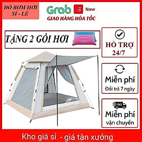 Lều Cắm Trại Du Lịch Dã Ngoại, Lều Phượt Tự Bung 4 đến 6 người Chống Thấm Nước Chống Muỗi Gấp Gọn Tiện Lợi - 2M4 x 2M4