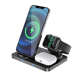 Mua Đế sạc nhanh không dây PD 15W  Hoco CR33 - đế sạc 3 in 1 cho IP apple watch tai nghe thông minh -  hàng chính hãng