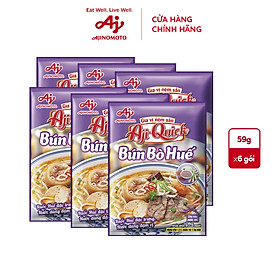 Combo 6 Gói Gia Vị Nêm Sẵn Aji-Quick Bún Bò Huế 59g Gói