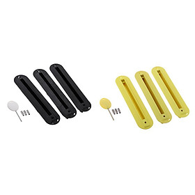 6pcs/Set 5.9x1.2x0.7 Inch PVC Surfing Surf Fins Box Plug with Screws Key 01