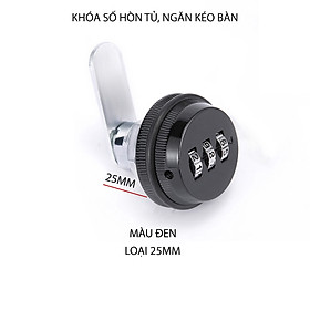 Mua Khóa số ngăn kéo bàn  tủ  loại dài 25mm với 3 mã số có thể thay đổi được  bằng hợp kim