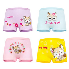Set 4 quần chip đùi cho bé gái 2-12 tuổi chất cotton mềm mại co giãn tốt họa tiết theo chủ đề đủ màu sắc đáng yêu - C015