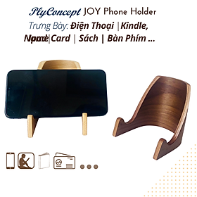 Giá đỡ điện thoại Nằm Ngang, Kindle, Ipad, Name Card bằng gỗ uốn cong - PlyConcept Phone Holder